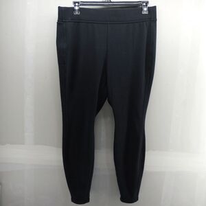Lands End Serious Sweats Women 1X Black Sweatpants Loungewear Comfort Athleisure